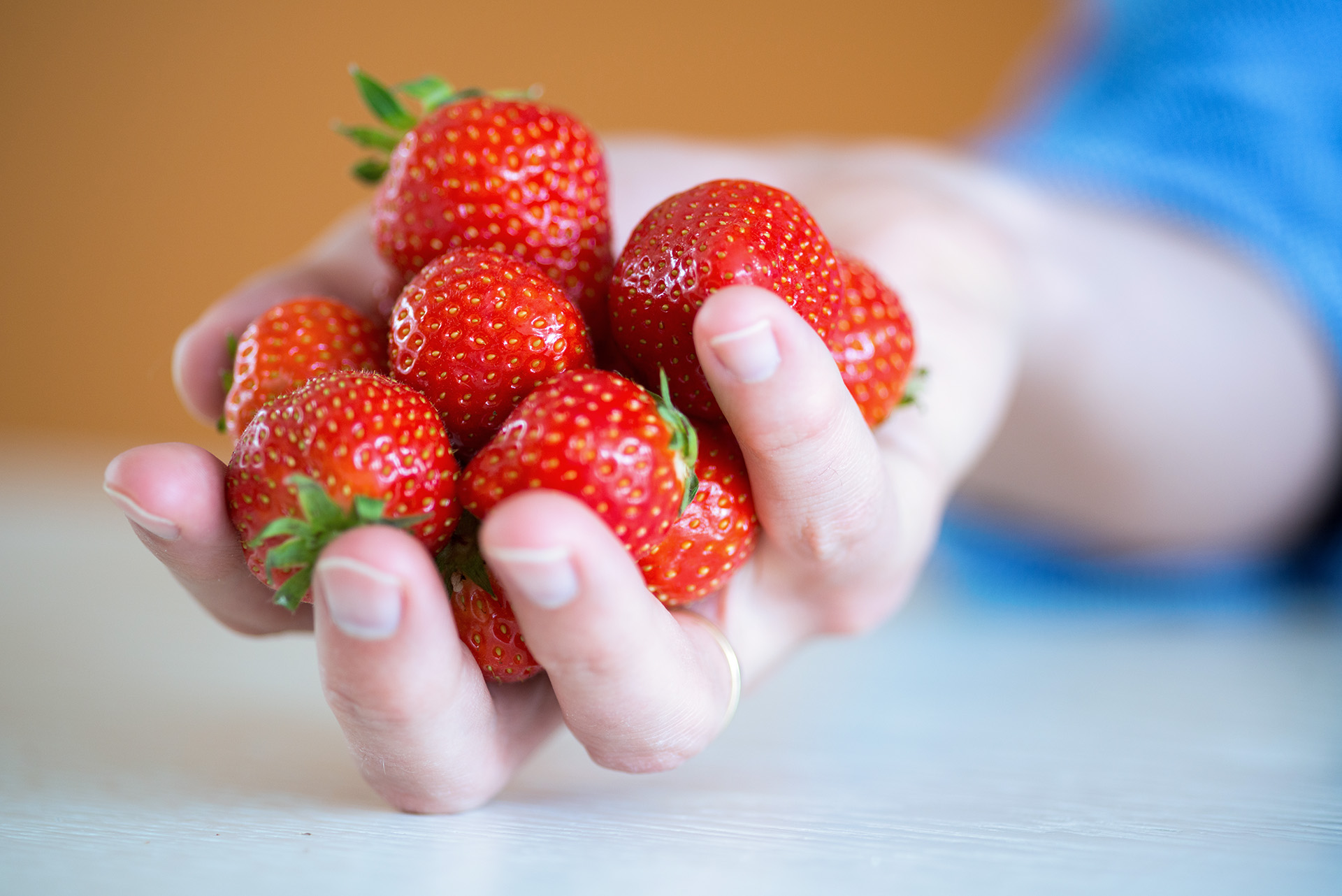 aardbei in hand